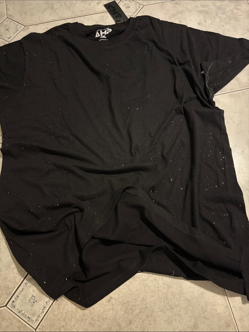 HP Men's Black Dress Shirt - Sparkle Detail
